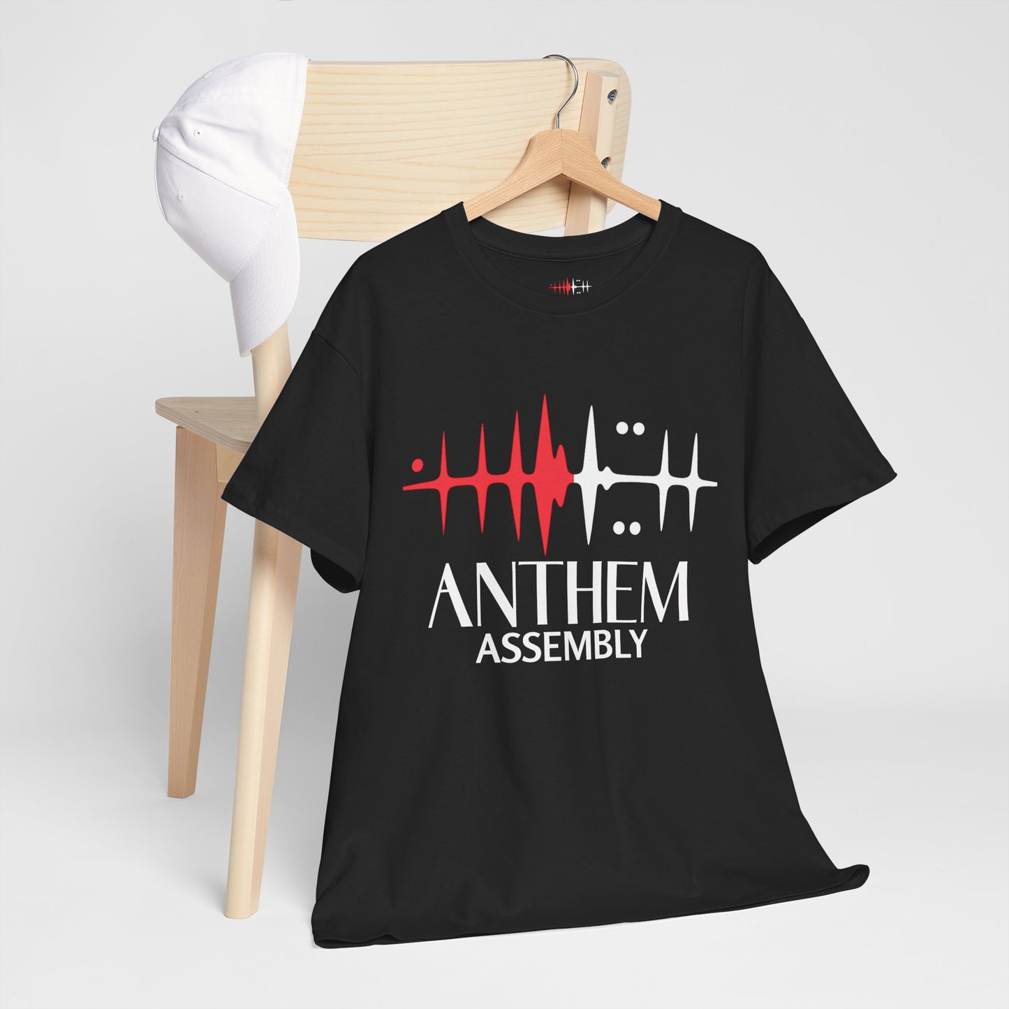 Unisex Heavy Cotton Tee with Anthem Assembly Design - Music Lover Gift, Casual Men's T-Shirt, Graphic Tee, Summer Staple, Trendy Streetwear